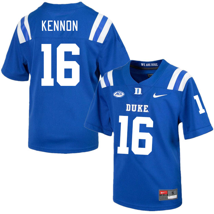 Men #16 Cole Kennon Duke Blue Devils College Football Jerseys Stitched-Royal